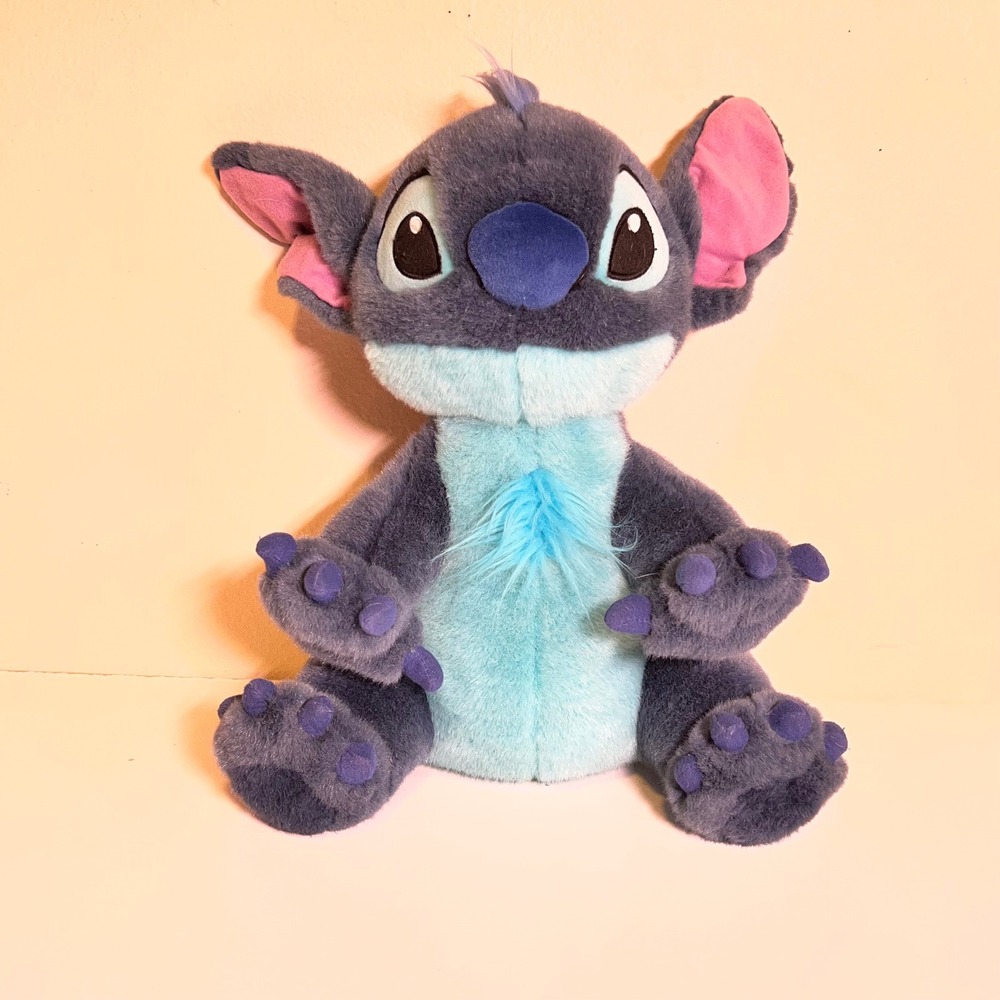 Disney Store 14" Stitch Plush Toy Blue Lilo & Stitch Experiment 626 Sitting Dog